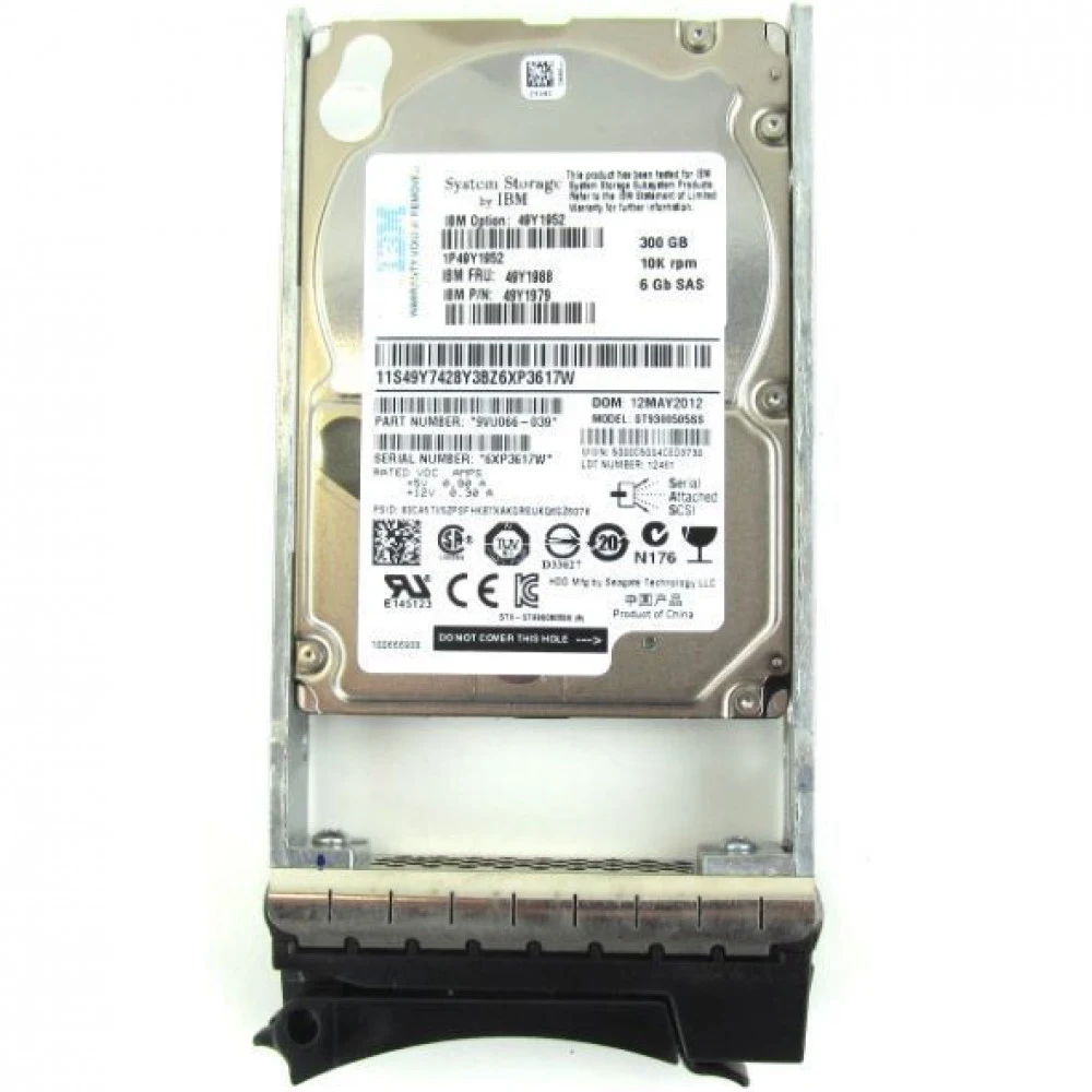 Жесткий диск IBM 300GB 10K 6G SAS SFF HDD DS3500 EXP3500 [49Y1836], 49Y1836 49Y1840 49Y1839 00W1156 90Y8999 00W1159 49Y1952 9TE066-039
