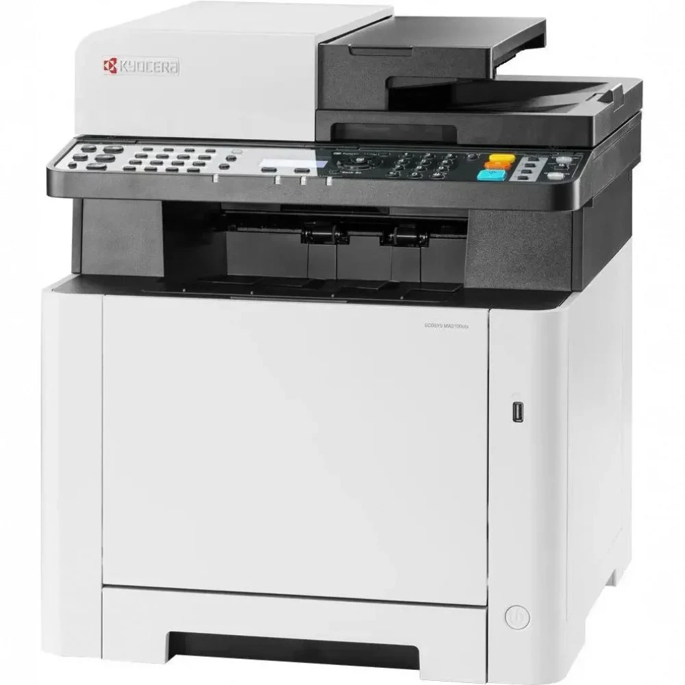 Цветной копир-принтер-сканер-факс Kyocera MA2100cwfx (А4, 1200 dpi, 512 Mb, 21 ppm, 250 + 50 л., дуплекс, ADF50, USB 2.0, Gigabit Ethernet, Wi-Fi, комплект пусковых тонеров)