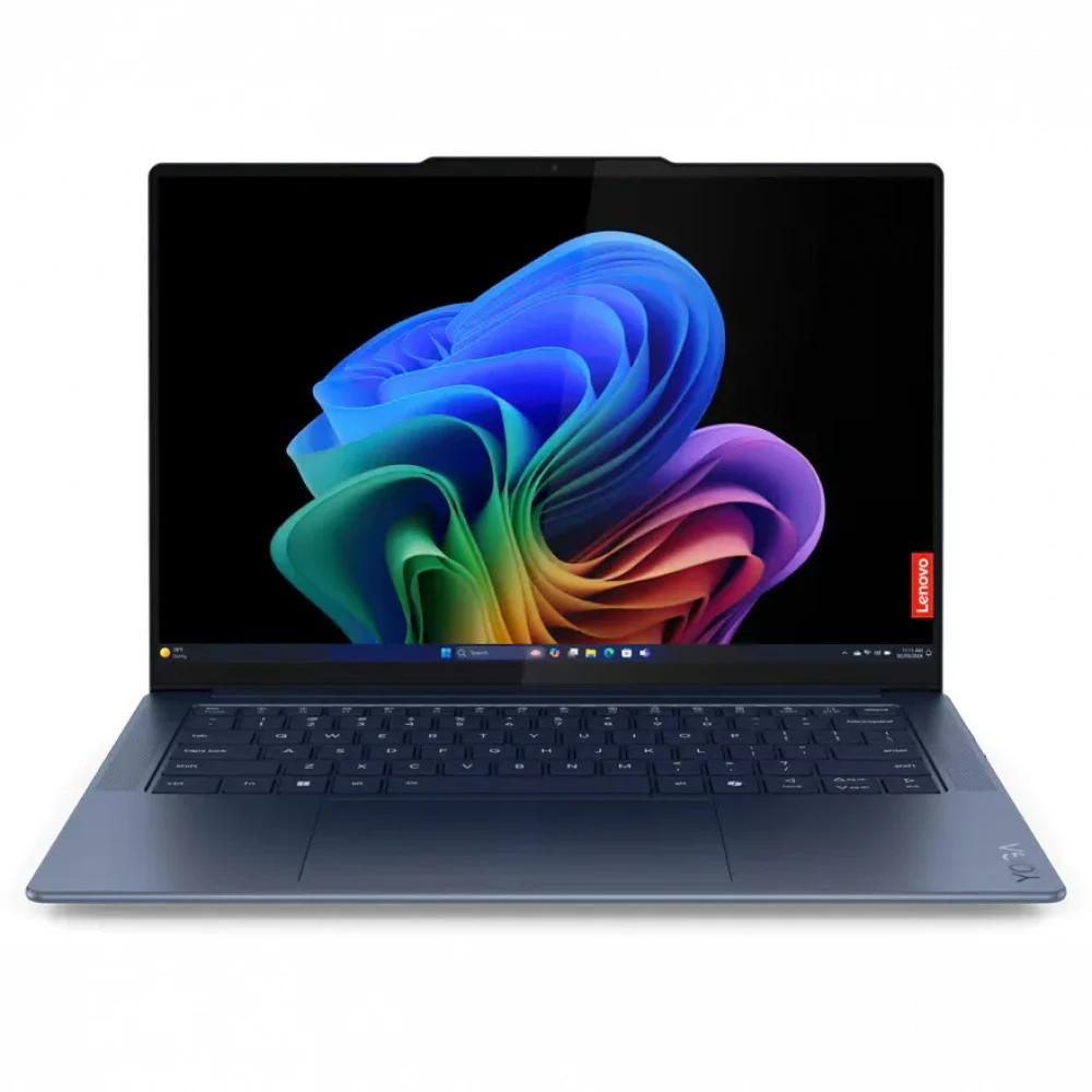 Ноутбук/ Lenovo Yoga Slim 7 14Q8X9 14.5"(2944x1840 OLED)/Touch/Qualcomm Snapdragon X Elite X1E-78-100(Ghz)/32768Mb/1024PCISSDGb/noDVD/Int:Adreno X1-85/Cam/BT/WiFi/70WHr/war 1y/1.28kg/cosmic blue/Win