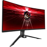 Геймерский Профессиональный Монитор из серии PHANTOM GAIMING 34" ASRock PG34WQ15R2B VA 3440x1440@165Hz 1мс 300cd/m2 3000:1 Curved 1500R, HDR 400, 2xHDMI DP Встроенные колонки 2Wx2, Регулировка высот