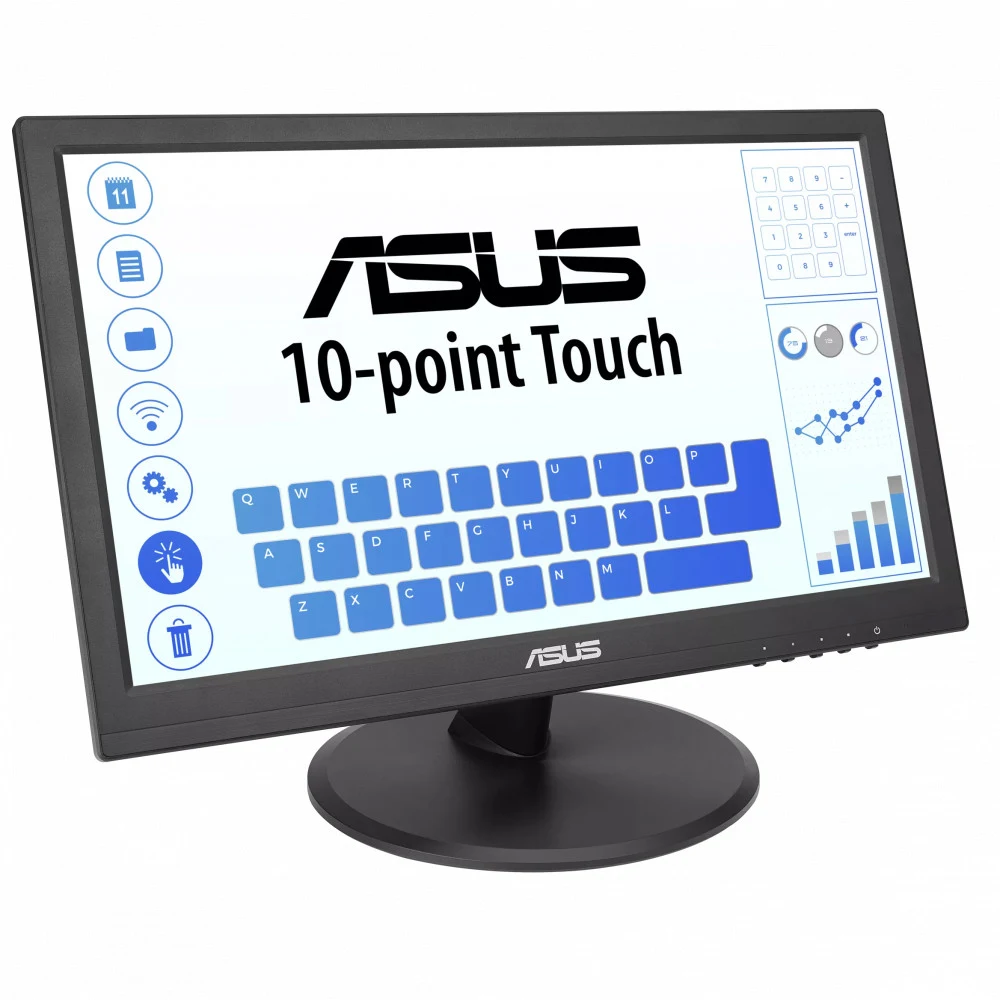 ASUS 15.6" VT168HR Touch LED, 16:9, 1366x768, 5ms, 220cd/m2, 100M:1, 90°/65°, D-SUB, HDMI, USB-B upstream, 60Hz, регул. наклона, VESA, Black, 90LM02G1-B04170 3 years