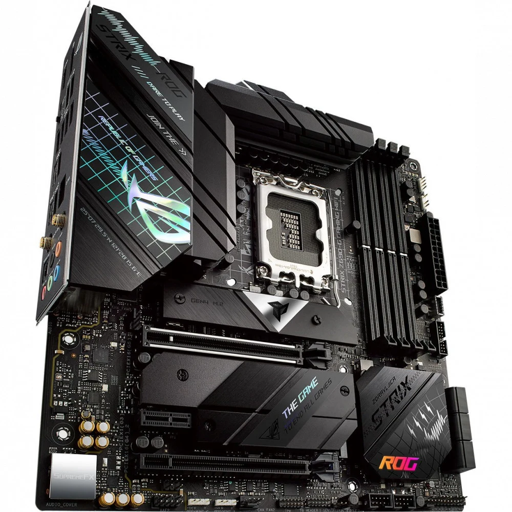 Мат.плата ASUS ROG S Z690-G G Wi-Fi, iZ690,S1700,mATX,4DDR-5,2PCI-Ex16/1x1,6SATA,3xM.2,HDMI,DP,17USB