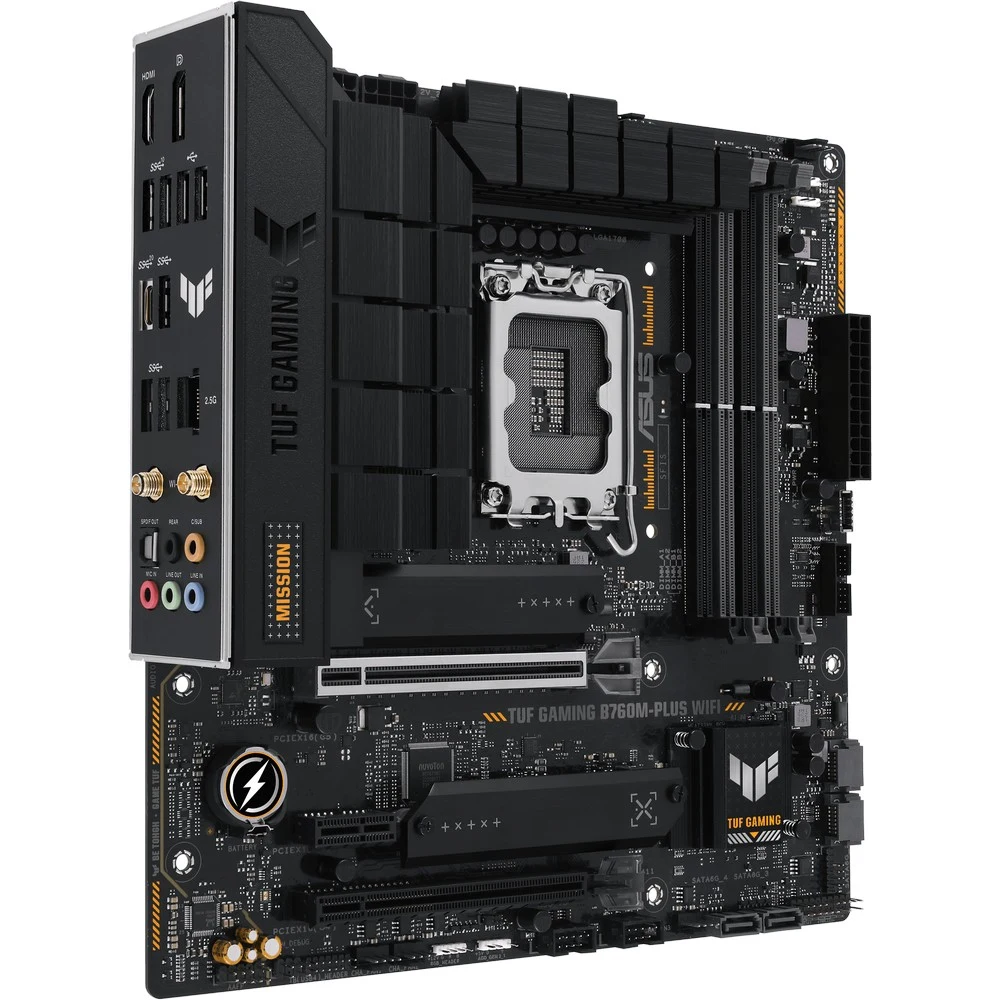 Материнская плата ASUS TUF GAMING B760M-PLUS WIFI, LGA1700, B760, 4*DDR5, 4*SATA, 2*M.2, 5*USB 3.2, 2*USB 2.0, Type-C, 2*PCIx16, 1*PCIx1, DP+HDMI, mATX 90MB1ET0-M1EAY0