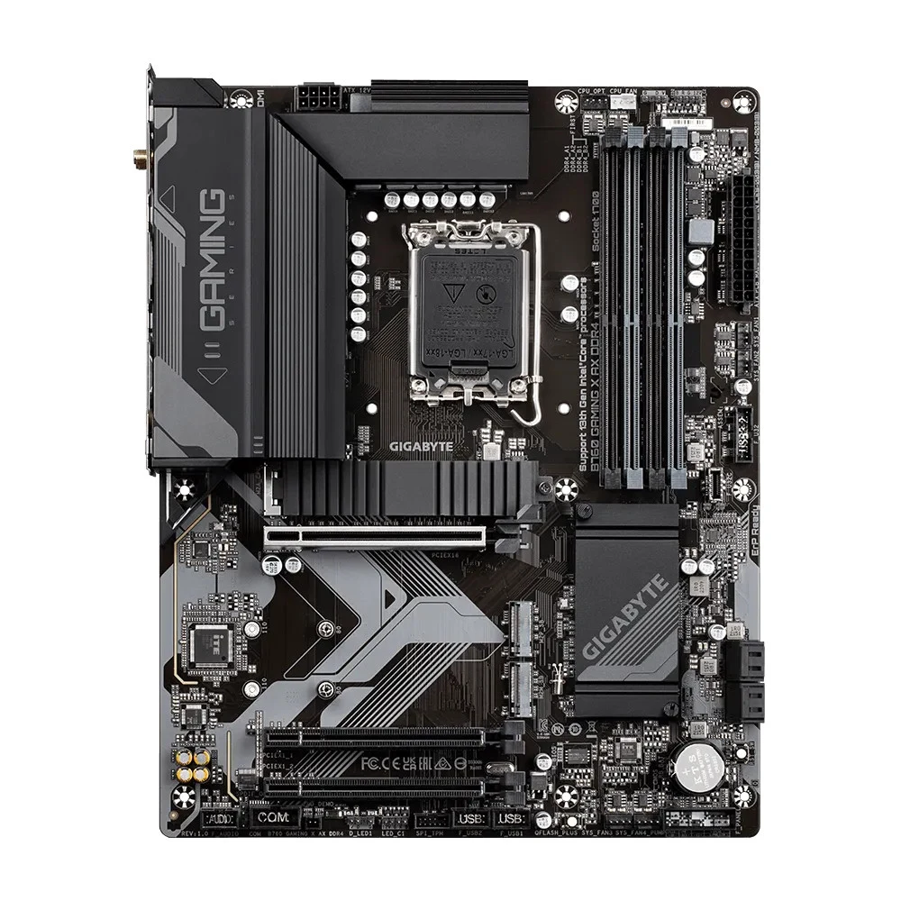 Материнская плата Gigabyte B760 GAMING X AX DDR4, Socket 1700, Intel®B760, 4xDDR4-3200, HDMI+DP, 3xPCI-Ex16, 4xSATA3(RAID 0/1/5/10), 3xM.2, 8Ch Audio, 2.5GLan, WiFi, (4+4)xUSB2.0, (4+2)xUSB3.2, (0+1