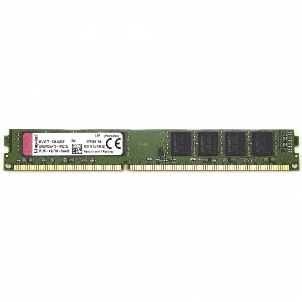 Модуль памяти KINGSTON DDR3 Module capacity 8Гб Количество 1 1600 МГц Множитель частоты шины 11 1.5 В KVR16N11/8