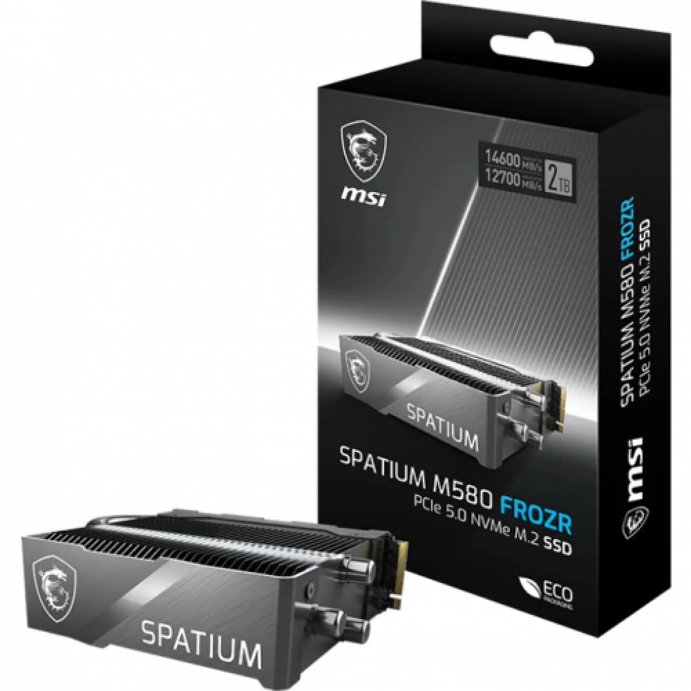 SSD 2TB MSI Spatium M580 FROZR, M.2, read 14600 MB/s, write 12700 MB/s, PCIe 5.0, TLC