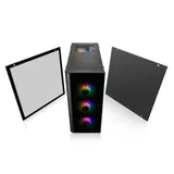 Компьютерный корпус, Thermaltake, View 21 TG RGB Plus, CA-1I3-00M1WN-05, ATX/Micro ATX/Mini-ITX, USB 2*3.0, HD-Audio, 1*120 мм RGB (зад.панель) / 3*120 мм RGB (перед.панель), Высота процессорного ку