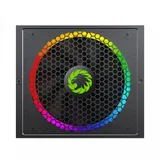Блок питания, Gamemax, RGB 750W Rainbow, 210507000035, 750W, ATX, 80 Plus Gold, APFC, 20+4 pin, 4+4pin, 8*Sata, 3*Molex, 1*FDD, 2*PCI-E 6+2 pin, Вентилятор 14 см, Подсветка RGB, Кабель питания, Чёрн