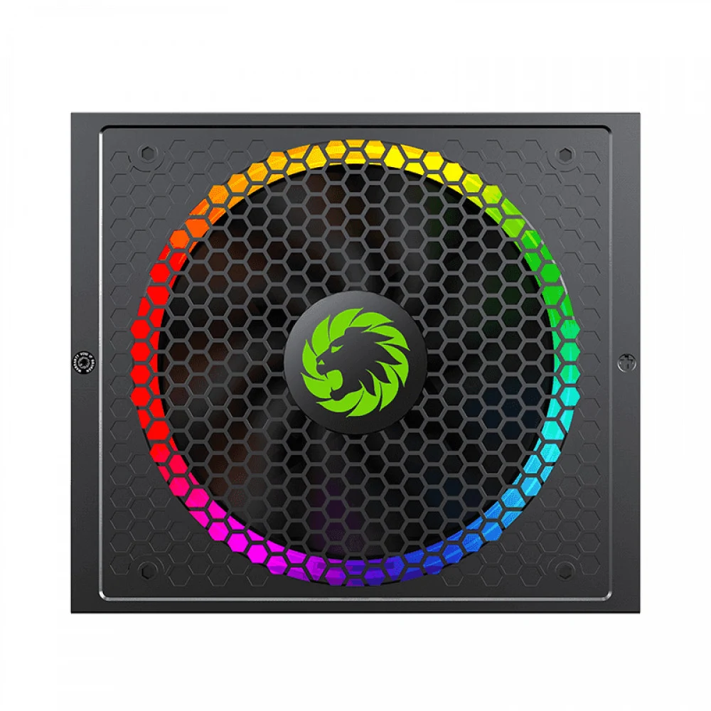 Блок питания, Gamemax, RGB 750W Rainbow, 210507000035, 750W, ATX, 80 Plus Gold, APFC, 20+4 pin, 4+4pin, 8*Sata, 3*Molex, 1*FDD, 2*PCI-E 6+2 pin, Вентилятор 14 см, Подсветка RGB, Кабель питания, Чёрн
