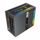 Блок питания, Gamemax, RGB 750W Rainbow, 210507000035, 750W, ATX, 80 Plus Gold, APFC, 20+4 pin, 4+4pin, 8*Sata, 3*Molex, 1*FDD, 2*PCI-E 6+2 pin, Вентилятор 14 см, Подсветка RGB, Кабель питания, Чёрн