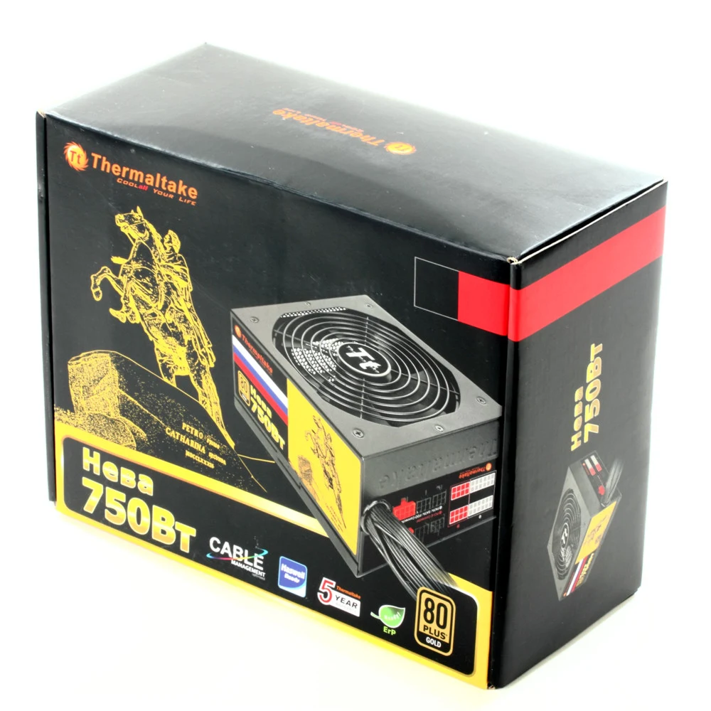Блок питания 750W Thermaltake Russian Gold Neva (ATXv2.3, A.PFC, 80 Plus Gold, Fan 14 см, Modular, Retail) (W0427RE)