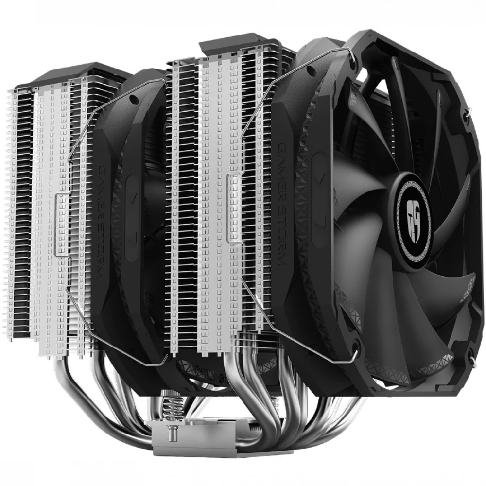 Вентилятор Deepcool ASSASSIN III RTL {6} (726586) (Height 165mm, 6mm x 7pcs, Fan 140mm x 2, 400 1400RPM ±10%, &lt 29.5 dB(A), 4-pin PWM, TDP 280W, Screw, Socket AMD AM4, Intel LGA 2066/2011-v3/2011/