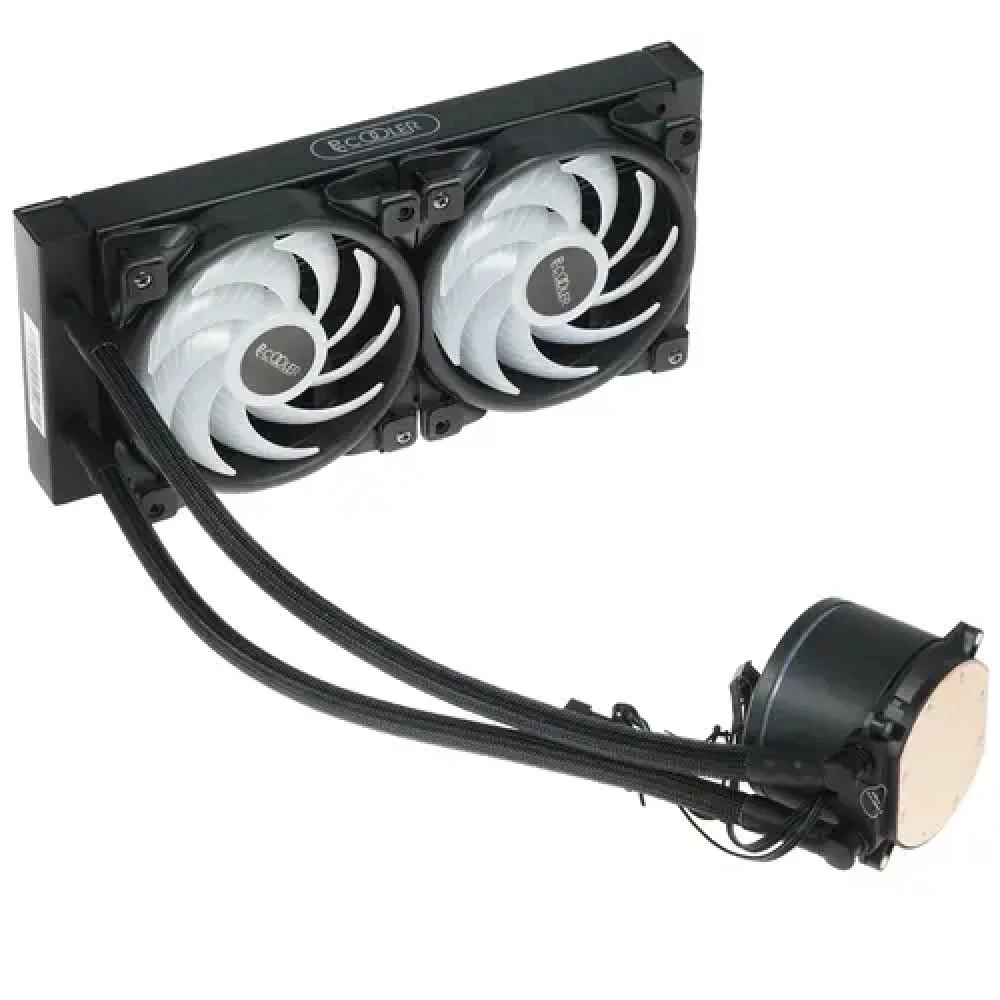 СЖО PCCooler GI-CX240 ARGB,S1366/115X/1700/20XX/AM2/AM2+/AM3/AM4/AM5,2х12см,3pin,1000-2000rpm,16dB