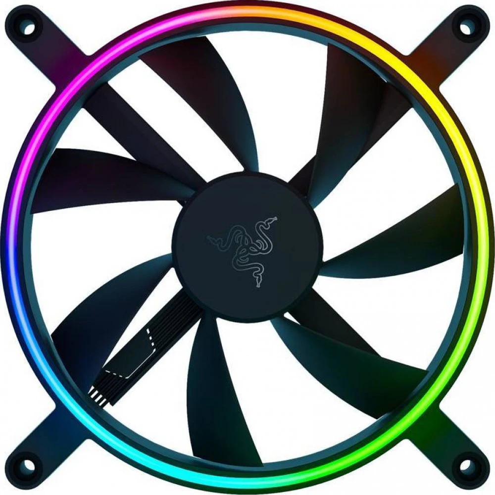 Кулер для компьютерного корпуса, Razer, Kunai Chroma 140MM aRGB LED PWM Performance Fan - 3 Fan,RC21-01810200-R3M1, Вентилятор 140мм, время работы 60 000 часов, Подсветка ARGB, 182 гр, Габариты 120х