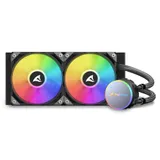 СЖО Sharkoon S70 RGB, S115X/1200/1366/1700/2011/AM4/AM5/TR4, 2x12cm, 4pin, Al-Cu, 600-2000rpm, 35dB