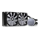 СЖО Sharkoon S70 RGB, S115X/1200/1366/1700/2011/AM4/AM5/TR4, 2x12cm, 4pin, Al-Cu, 600-2000rpm, 35dB