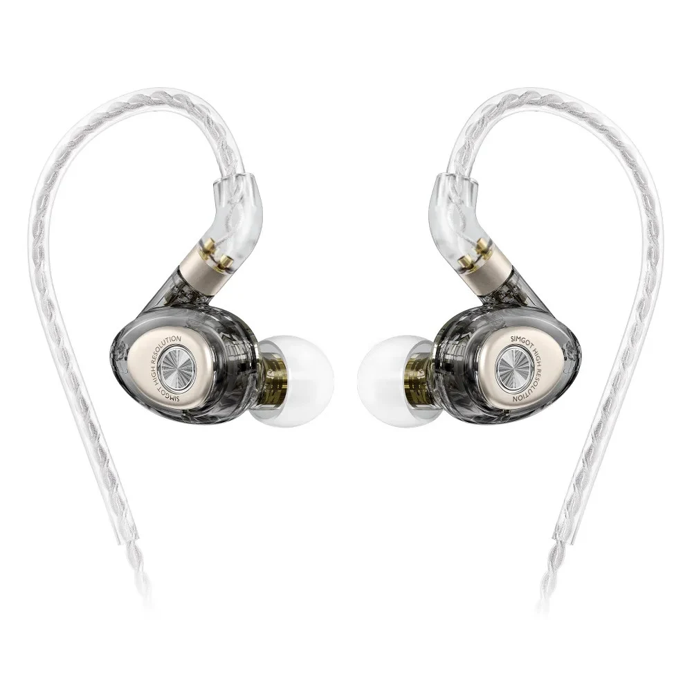 Наушники Simgot EM2 Roltion, 20Hz-20kHz, 32 Om, 109dB, 2mW, 1.2m, Transparent
