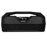 SVEN PS-470 2.0 Мобильные колонки чёрные (2x9W, USB, Bluetooth, micro SD, FM-радио, LED дисплей, часы, jack in, литий-ионный aккумулятор 1800 мAч)