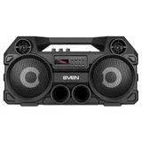 SVEN PS-580 2.0 чёрные Мобильные колонки (2x18W, USB, Bluetooth, micro SD, FM-радио, LED-подсветка, LED-дисплей, ручка, ПДУ, 2 х 2000 мA )