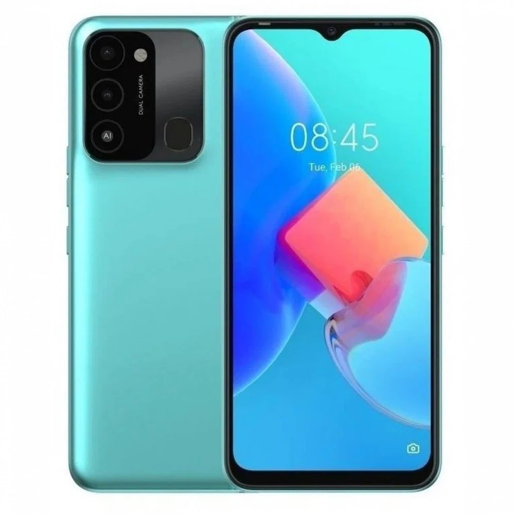 Смартфон Tecno Spark 8C,A11/1.6GHz/4Gb RAM/128Gb ROM/6.6",1612x720/Wi-Fi/BT/2xSIM,Turquoise Cyan