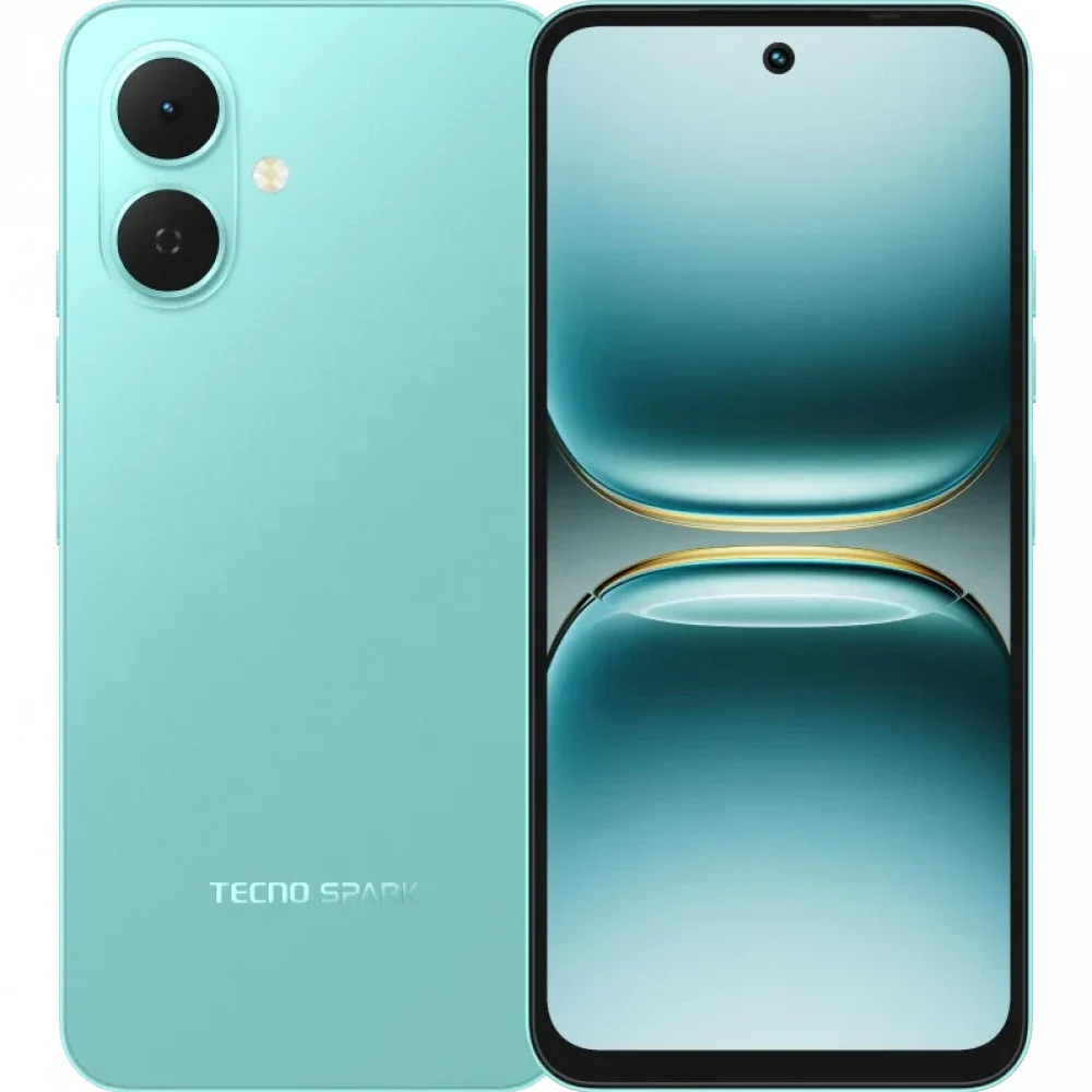 Мобильный телефон, TECNO, SPARK Go 2 (KM4) 128+3 GB, 6.67", Аккумулятор 5000 мАч, 13MPx/8MPx, Unisoc T7250, Charge 15W, (Turquoise Green) Зеленый