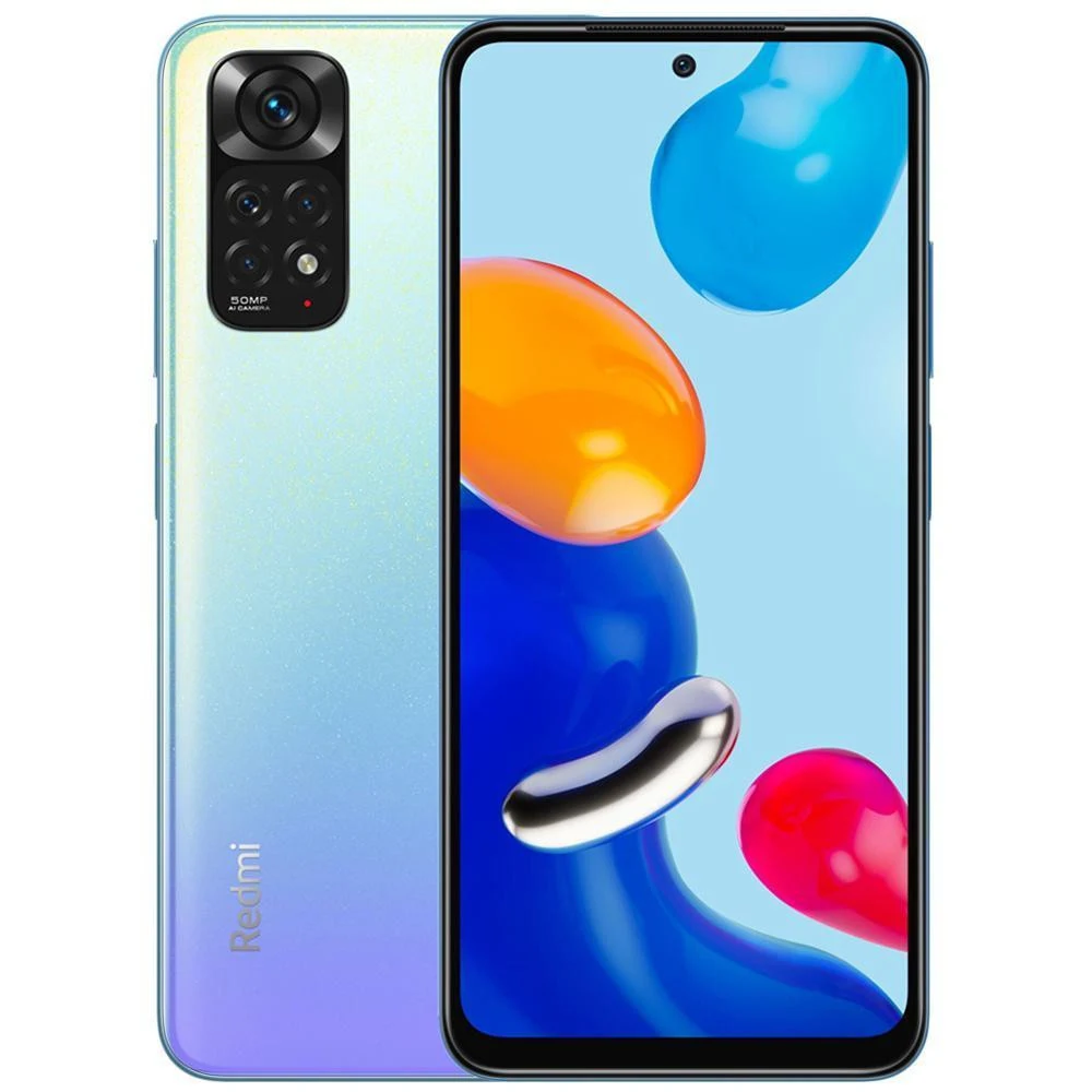 Мобильный телефон, Redmi, Note 11 4GB 128GB, 6.43" FHD+, Аккумулятор 5000 мАч, 50MPx+8MPx+2MPx+2MPx/13MPx, Snapdragon 680, Gorilla Glass 5, Fast Charge 33W, (Star Blue) Светло-синий
