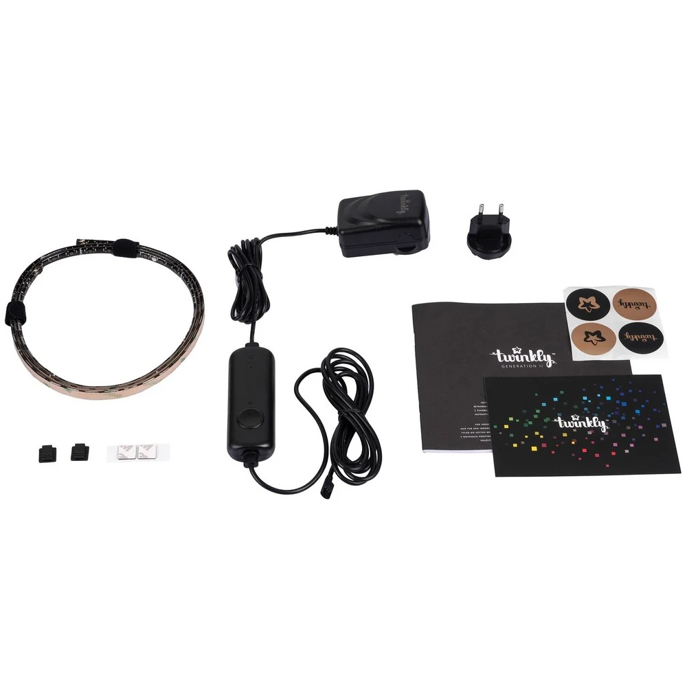 Светодиодная лента Twinkly Line RGB LED Strip Starter Kit, самоклеющаяся, 1.5м, 5В, Black