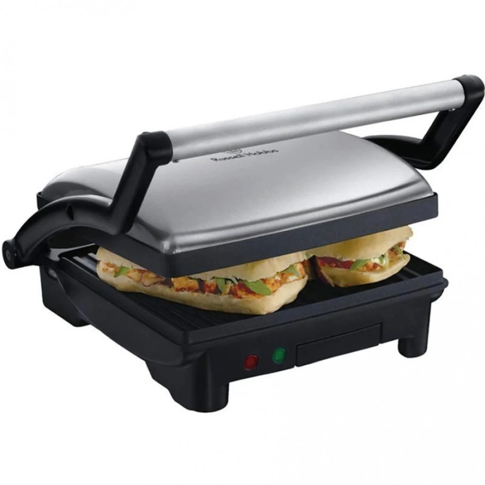 Гриль Panini, Russell Hobbs, 17888-56, Мощность 1800W, 1 температурный режим, Температура нагрева 200 °С, Антипригарное покрытие, Механический тип управления, ТЭН, Черный