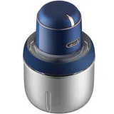 Беспроводной мини-комбайн, Deerma, Food Processor DEM-JR08, Мощность 220 Вт, Объемы чаш: 0.8, 1.0, 1.2 л, Функции: измельчение, нарезка, взбивание, очистка чеснока, Синий