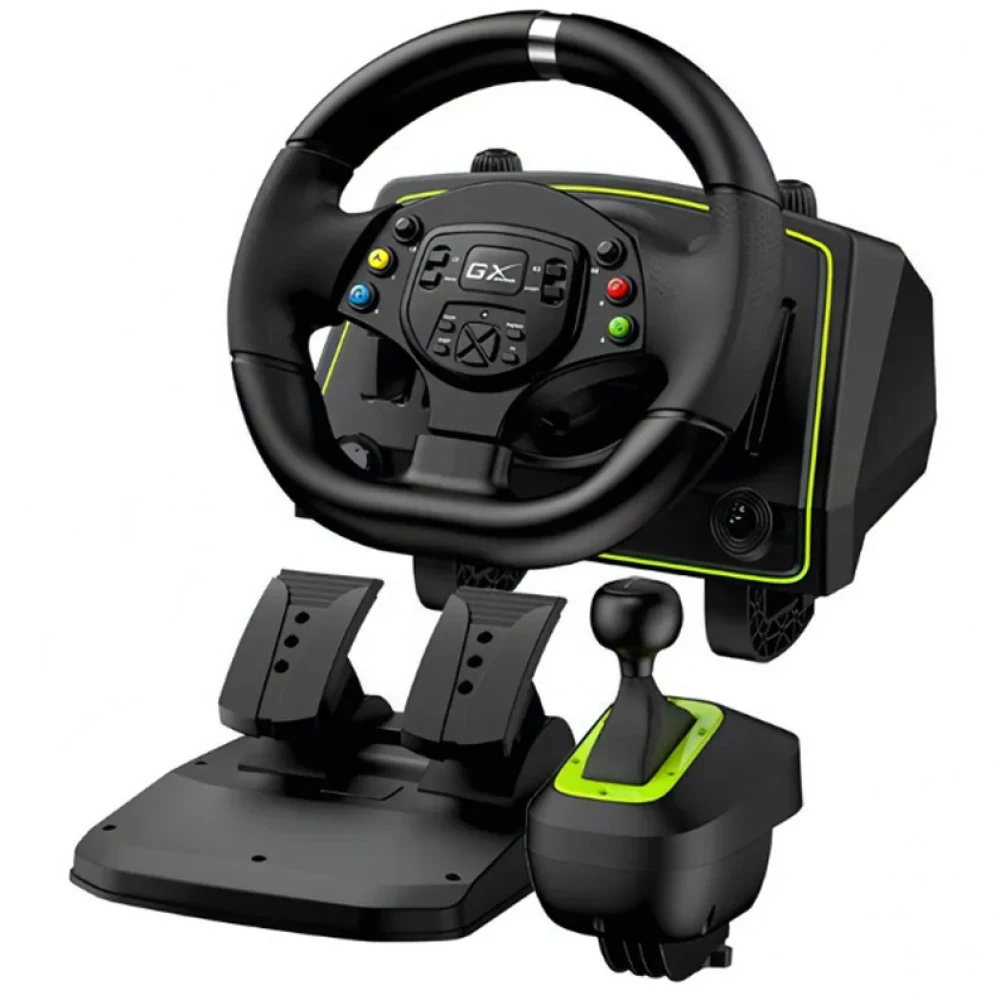 Игровой руль, Genius, Speed Master X2, USB, Степень вращения руля 270/900/1080 градусов, Виброотдача, Переключатель скорости, Поддержка игр для ПК с Windows, PS3 / 4 /5,Xbox Series X/Xbox One/Xbox 3