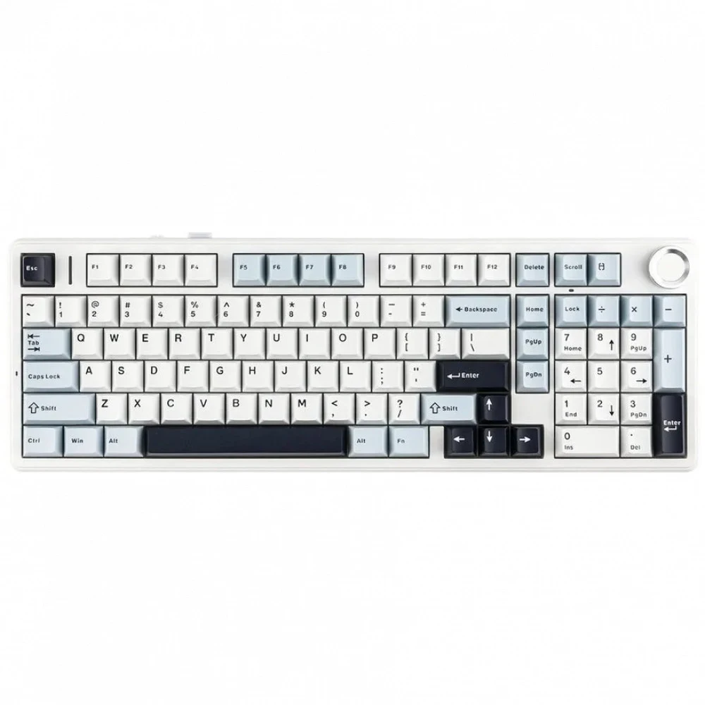 Клавиатура AULA F99, mechanical, Gray Wood V3 switch, 99 keys EN/RU, 2.4/BT/cable, White-blue-purple