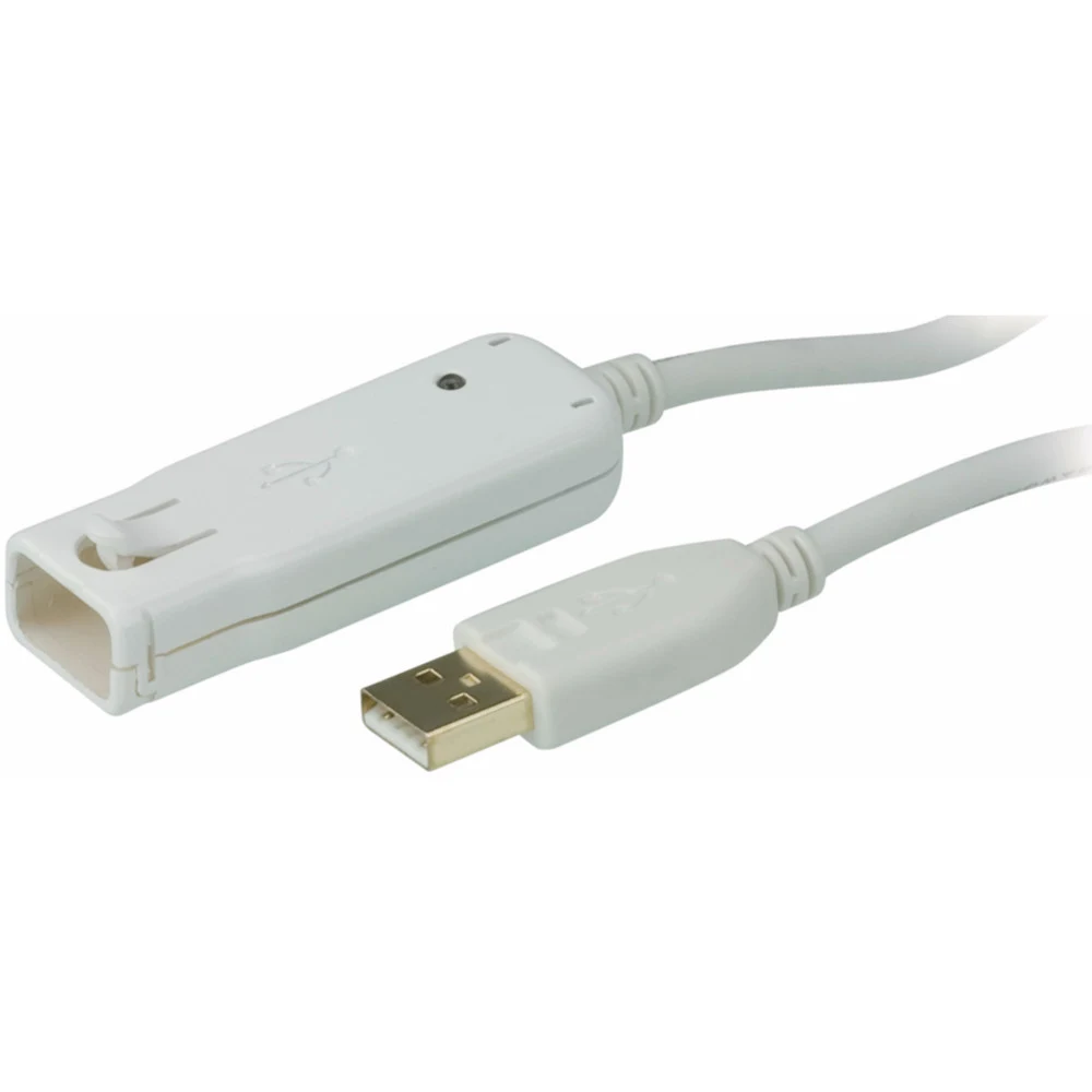 Шнур, USB, A>A, Male-Female, 4 провода, опрессованный, 12 метр., серый, (активныйнаращиваемый до 5штUSB 2.0)/ USB 2.0 1-Port Extension Cable 12m