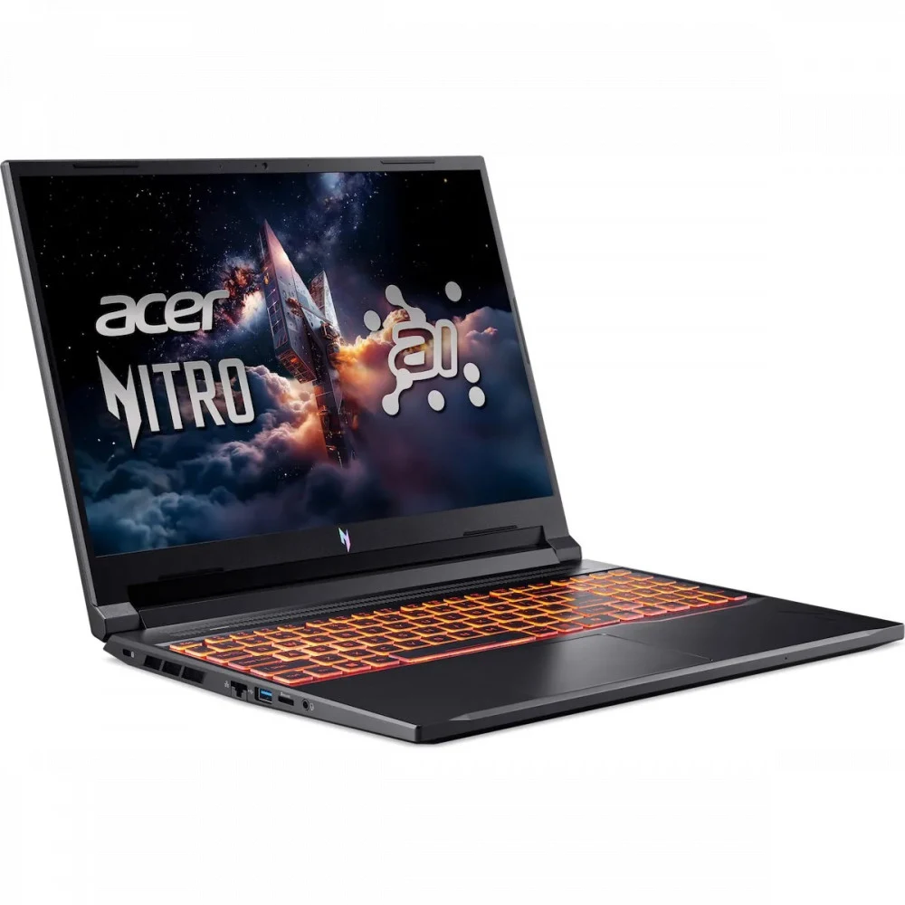 Ноутбук Acer ANV16-42 / Nitro V 16 AI / 16" WUXGA IPS 180Hz / AMD Ryzen™ 7 260 / NVIDIA® GeForce RTX™ 5070 / 16 GB DDR5 Memory / 1024GB PCIe NVMe SSD/ 2x2 AX+BT 6E/ Shale Black / Без ОС