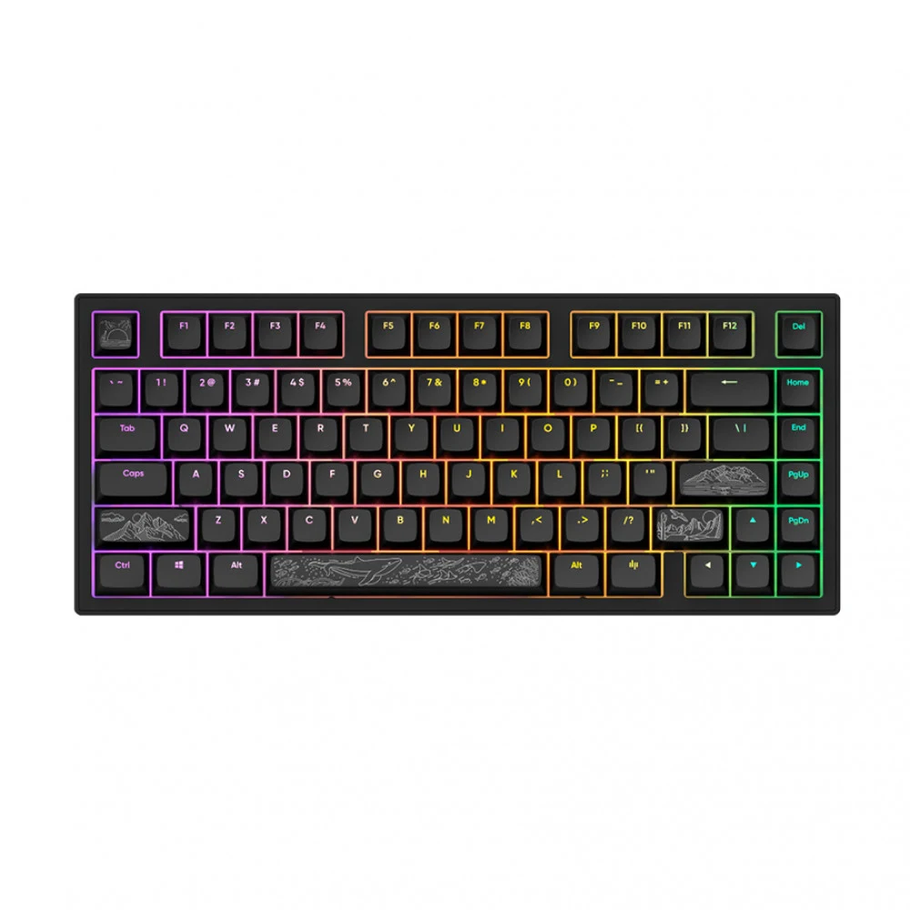 Клавиатура, Dark Project, DPKB_NOSTRA_81_ANSI_BLACK_UA, ALU81A Terra Nostra, Игровая, Механическая, 75%, g3ms Moonstone switches, USB, Подсветка RGB, Размер: 324 x 140 x 43 мм., Анг/Рус, Чёрный