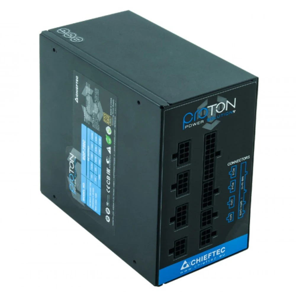 Блок питания, Chieftec, Proton BDF-850C, 850W, ATX, APFC, Bronze, Modular, 20+4pin, 4+4pin, 8pin, 9*Sata, 3*Molex, 6*PCI-E 6+2-pin, Вентилятор 14см, Черный