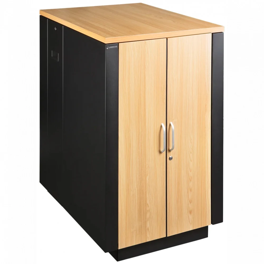 Шкаф Шкаф LANMASTER SOUNDPROOF звукоизолированный 18U 750x1130 мм, отделка под дерево, цвет лиственница