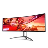 Профессиональный изогнутый игровой монитор 49" AOC AG493UCX2, VA, 5120x1440 165Hz, 1мс, 550кд/м2, 3000:1, 80млн:1, DP1.4, 3xHDMI2.0, 3xUSB3.2, Угол Обзора 178/178, Колонки 2x5W, Радиус Кривизны 1800