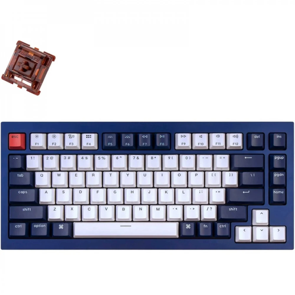 Клавиатура Keychron Q1-O3 Blue Knob Brown Switch RGB Hot-Swap Gateron G pro Mechanical