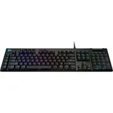 Клавиатура игровая Logitech G815 |920-009007| черная, механическая (GL Linear), тонкая, 119 клавиш (16 дополнительных), 5 G-клавиш (профили), RGB-подсветка, USB порт, кабель 1,8м