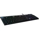 Клавиатура игровая Logitech G815 |920-009007| черная, механическая (GL Linear), тонкая, 119 клавиш (16 дополнительных), 5 G-клавиш (профили), RGB-подсветка, USB порт, кабель 1,8м