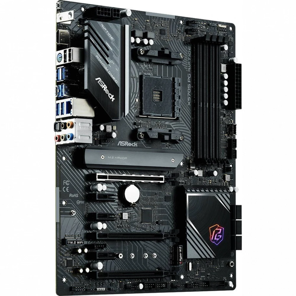 X570S PG RIPTIDE, Socket AM4, AMD X570, 4xDDR4-3200, HDMI, 3xPCI-Ex16, 3xPCI-Ex1, 6xSATA3(RAID 0/1/10), 2xM.2, 8 Ch Audio, 2x2.5GLan, WIFI, (2+4)xUSB2.0, (5+4)xUSB3.2, (1+1)xUSB3.2 Type-C™, 1xPS/2,