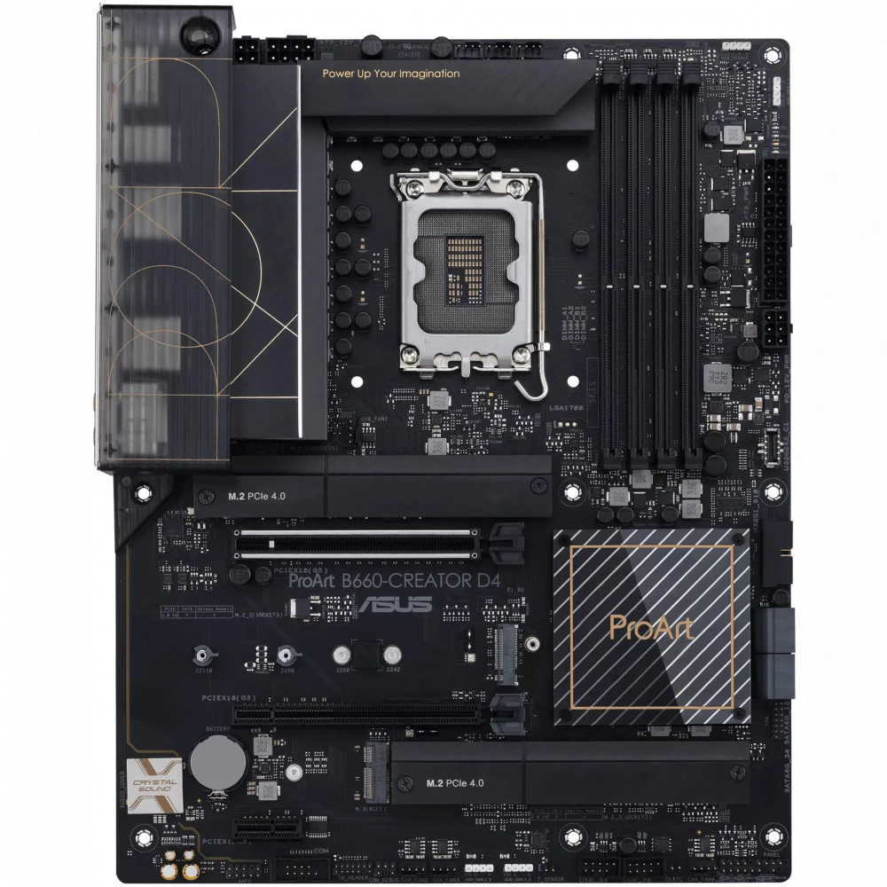 Матплата Asus ProArt B660-Creator D4, iB660, S1700, ATX, 4DDR-4, 2xPCI-Ex16, 4SATA, 3xM.2,HDMI,16USB