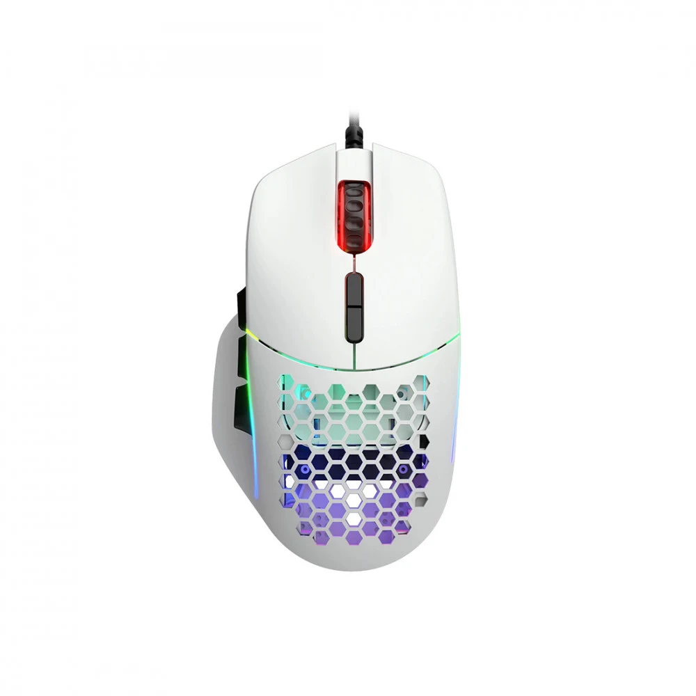 Компьютерная мышь, Glorious, Model I, GLO-MS-I-MW, Игровая, Оптическая, Проводная, Glorious BAMF Sensor, 19000 DPI, 400 IPS, 50G, 1000 Hz, RGB, 9 кнопок, Длина провода 2м, Белый
