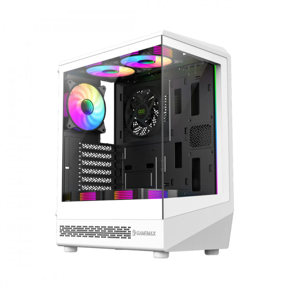 Компьютерный корпус, Gamemax, Vista COC AW, 1115-3806R0005, 12380600002, Mid Tower, ATX/m-ATX/ITX, USB2.0*1/ USB3.0*1/ TypeC *1/ HD-Audio, Кулер 5*12cм ARGB, Высота процессорного кулера 155мм, Длина