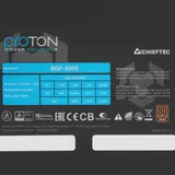 Блок питания, Chieftec, Proton BDF-500S, 500W, ATX, APFC, Bronze, non-Modular, 20+4pin, 4+4pin, 6*Sata, 3*Molex, 2*PCI-E 6+2 pin, Вентилятор 12см, Черный