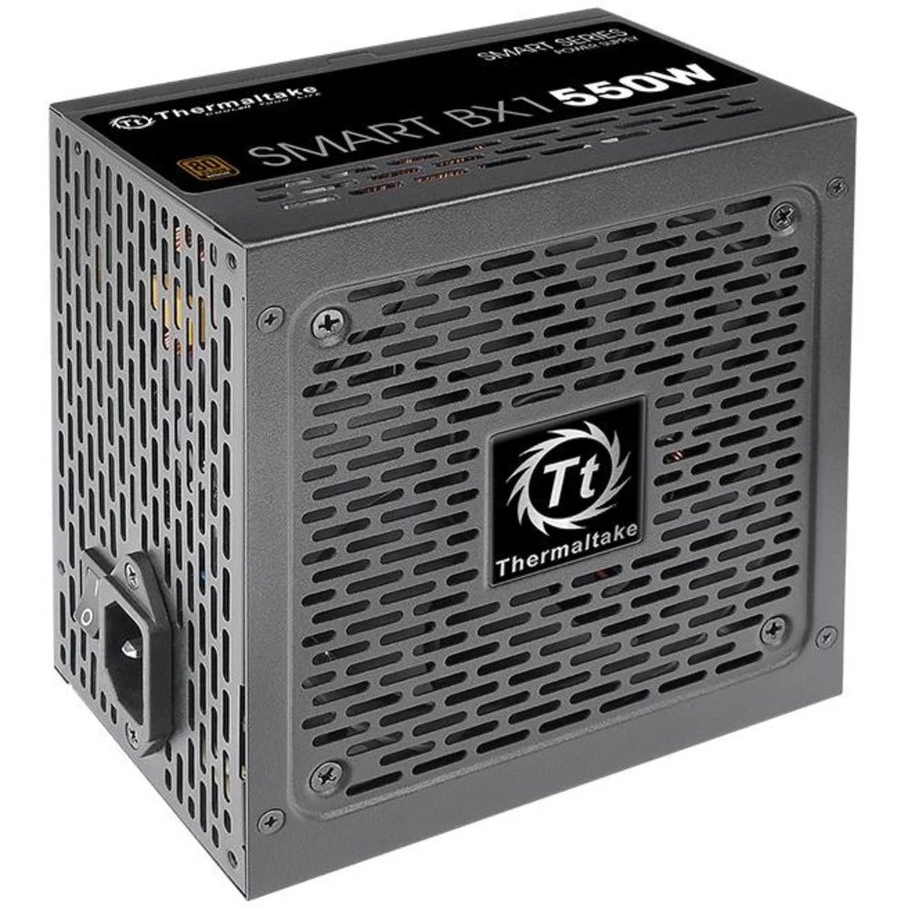 Блок питания, Thermaltake, Smart BX1 550W, PS-SPD-0550NNSABE-1, 550W, ATX, 80 Plus Bronze, APFC, 20+4 pin, 4+4pin, 6*Sata, 4*Molex, 1*FDD, 2*PCI-E 6+2 pin, Вентилятор 12 см, Кабель питания, Чёрный