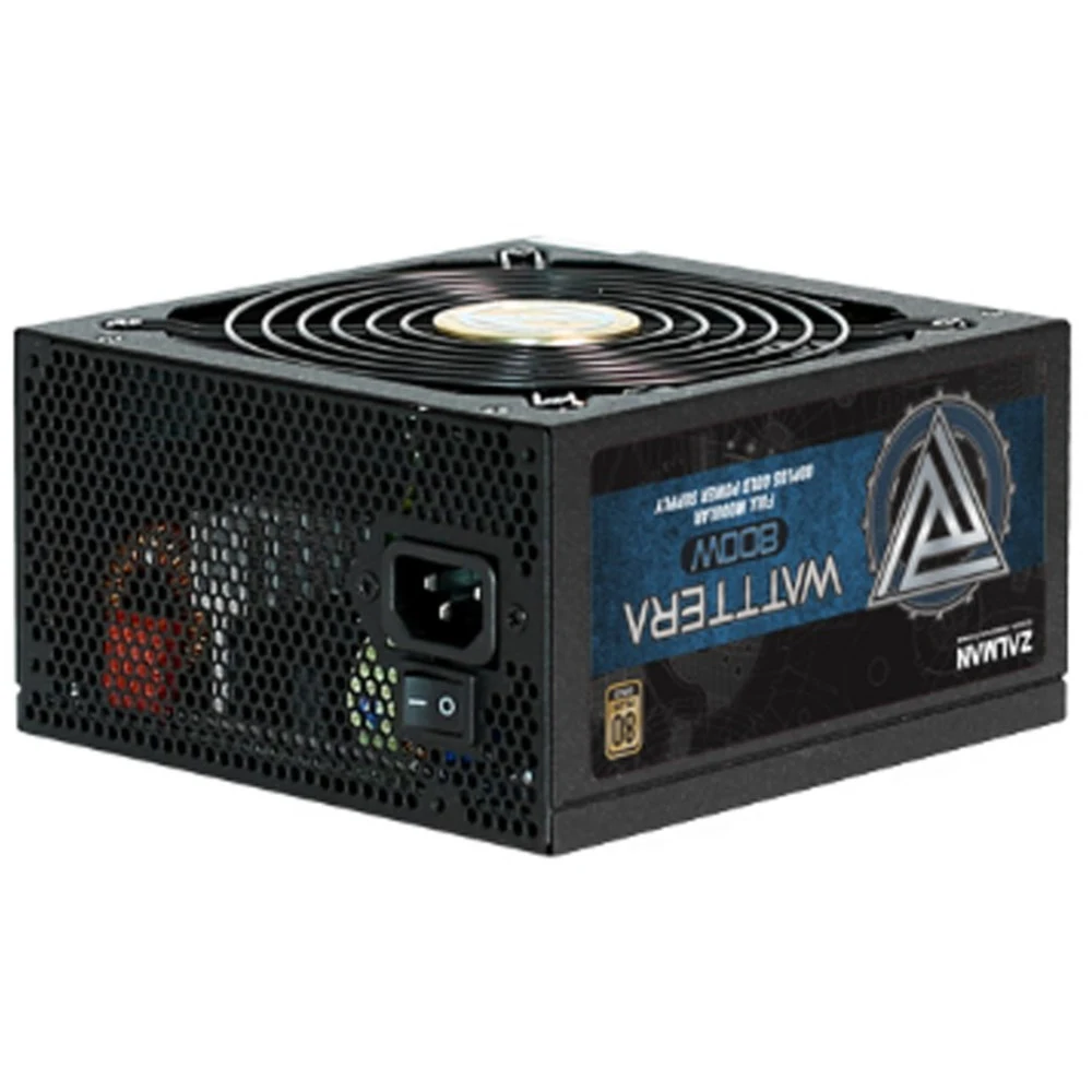 Блок питания Zalman WATTTERA ZM800-EBTII <800W, (20+4+4+4) pin, 5x(6+2) pin, 16xSATA, 3xMolex, FDD, 14 см, кабель питан