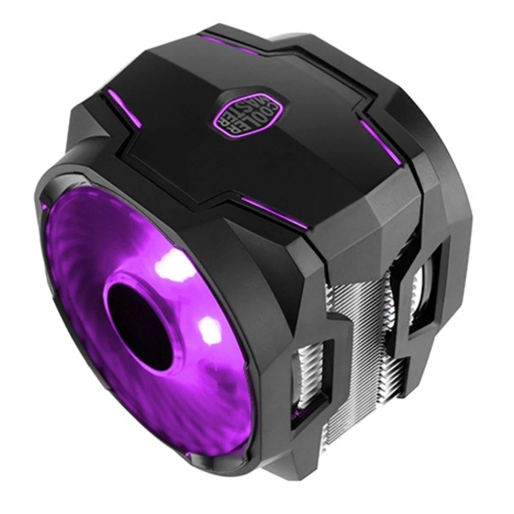 Cooler Master MasterAir MA610P With RGB Controller (180W, 4-pin, 166.5mm, tower, Al/Cu, RGB, fans: 2x120mm/53.38CFM/35dBA/1800rpm, 2066/2011-v3/2011/1366/1200/115x/775/AM4/AM3+/AM2+/AM2/FM2+/FM2/FM1