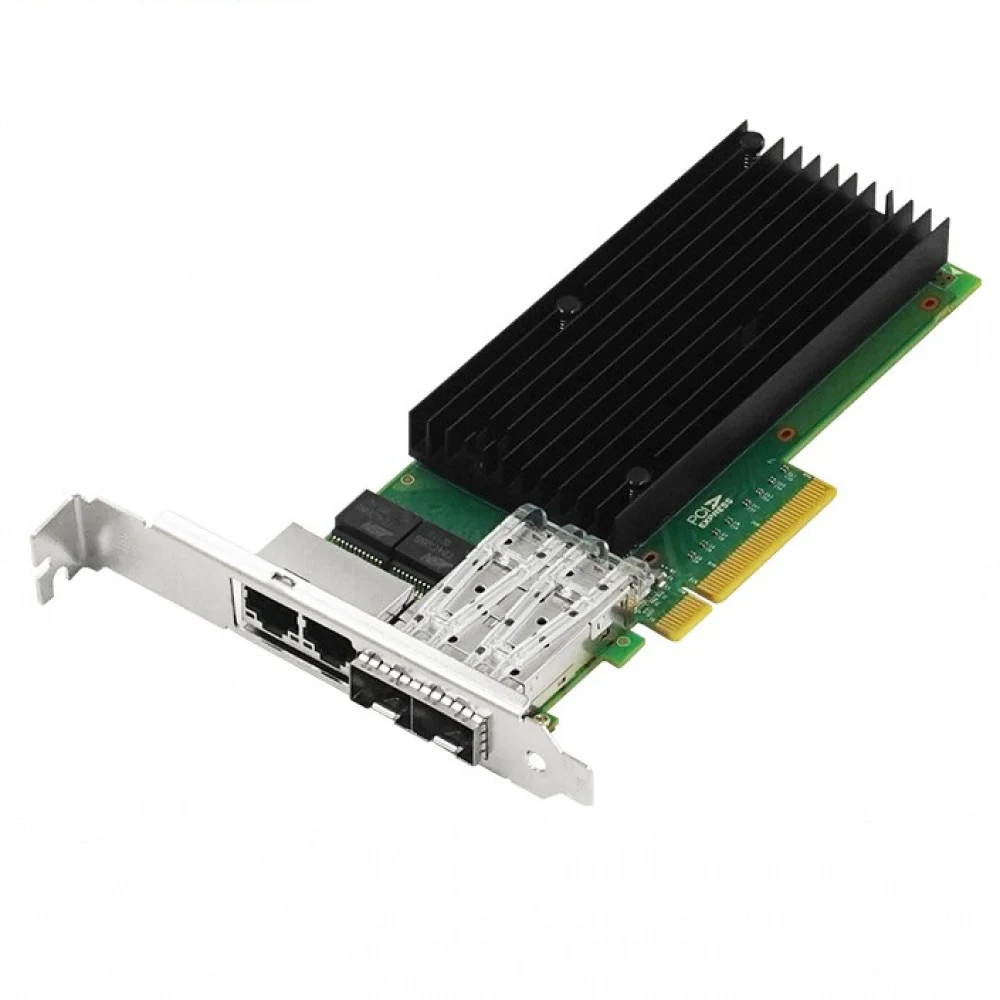 Сетевая карта/ PCIe x8 10G 4-port SFP+ & Copper Hybrid Ethernet Network Adapter (Intel X710)