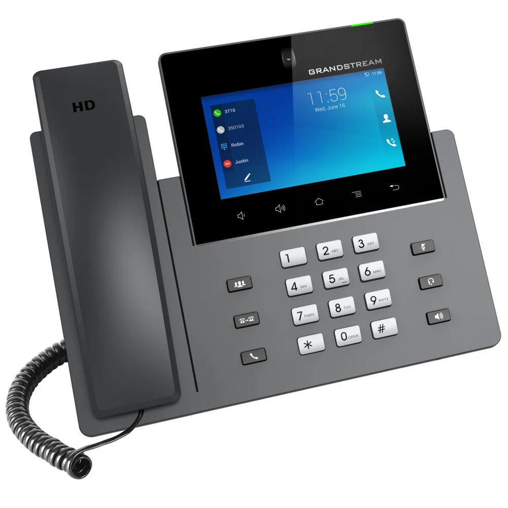 Grandstream GXV3350 - IP видеотелефон. 16 SIP аккаунтов, 16 линий, 5" (1280×720) мультитач экран, PoE, (1GbE)Gigabit Ethernet, до 4-х GBX20, Wi-Fi, Bluetooth Встроенный двухдиапазонный модуль Wi-Fi